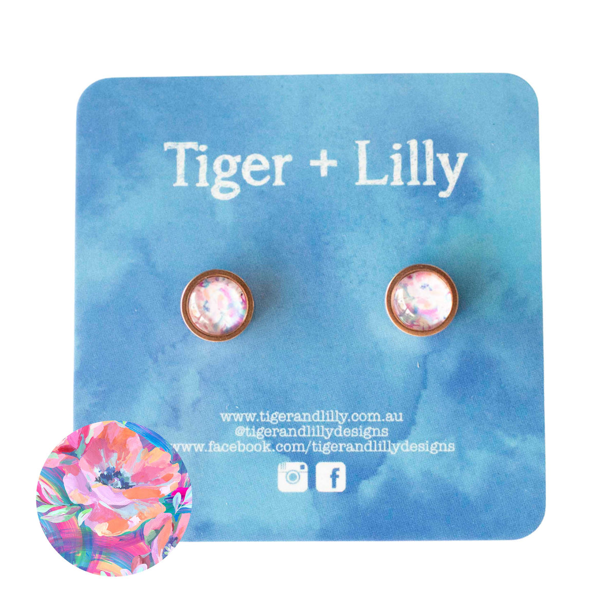 Tiger + Lilly - Stud Earrings - Earrings - Hypoallergenic Stainless Steel - Nickel Free - Lever Back Earrings - Dangle Earrings - Mini Earrings - Rose Gold Earrings - Pearl Earrings