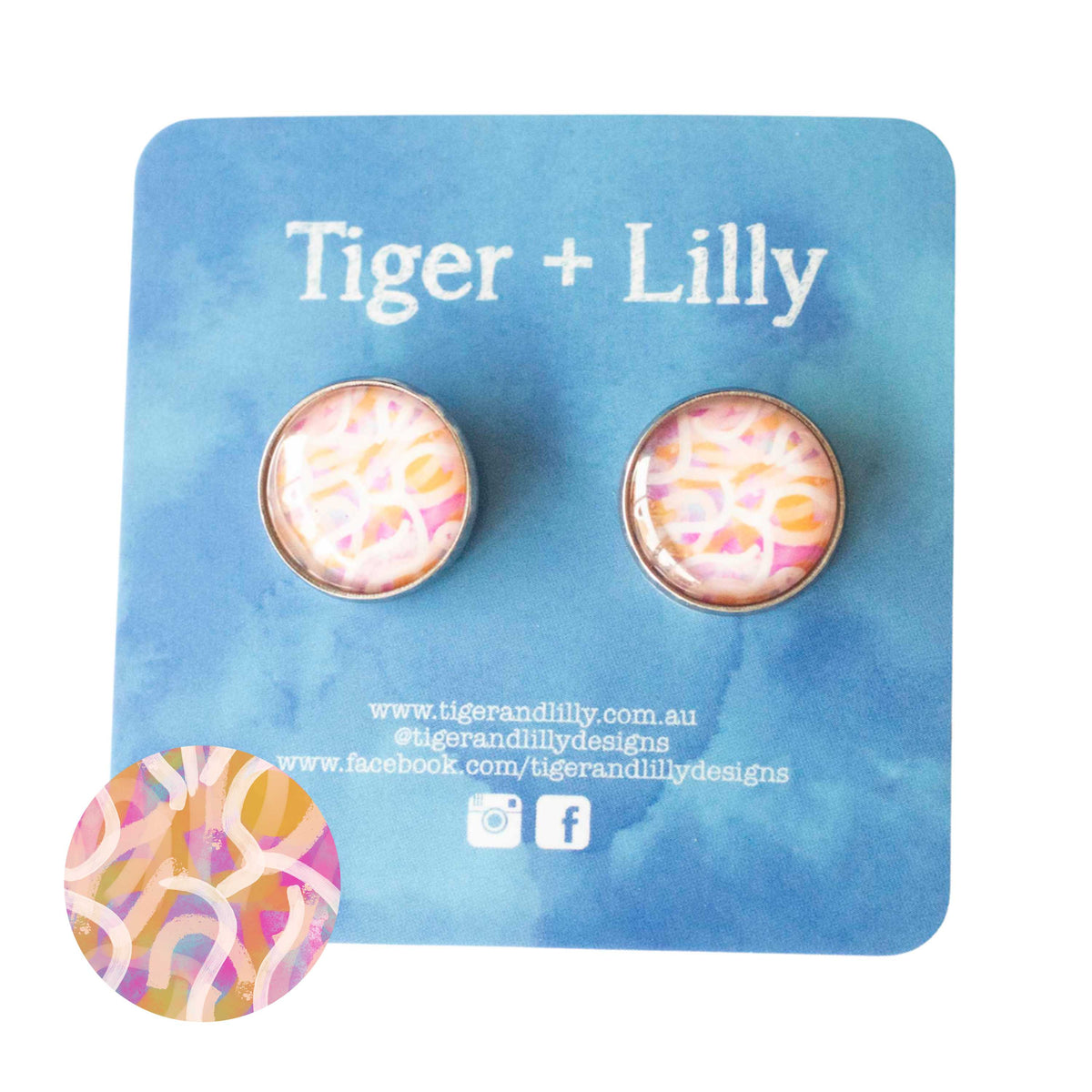 Tiger + Lilly - Stud Earrings - Earrings - Hypoallergenic Stainless Steel - Nickel Free - Lever Back Earrings - Dangle Earrings - Mini Earrings - Rose Gold Earrings - Pearl Earrings