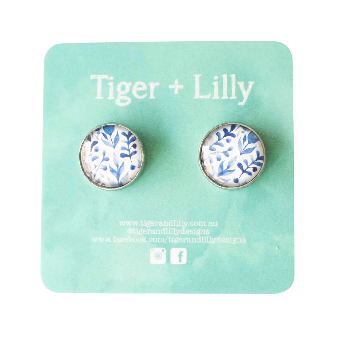 Tiger + Lilly - Stud Earrings - Earrings - Hypoallergenic Stainless Steel - Nickel Free - Lever Back Earrings - Dangle Earrings - Mini Earrings - Rose Gold Earrings - Pearl Earrings