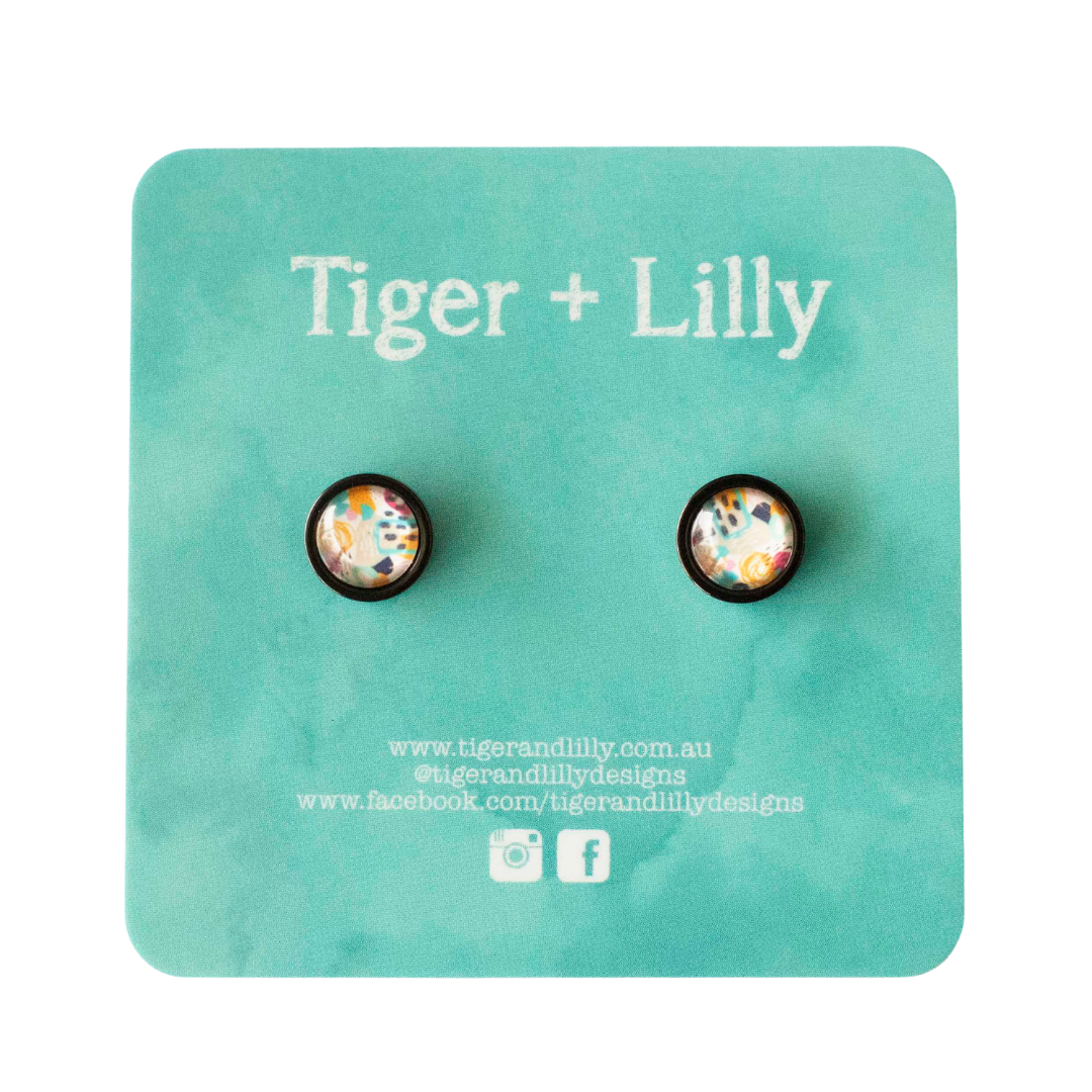 Tiger + Lilly - Stud Earrings - Earrings - Hypoallergenic Stainless Steel - Nickel Free - Lever Back Earrings - Dangle Earrings - Mini Earrings - Rose Gold Earrings - Pearl Earrings