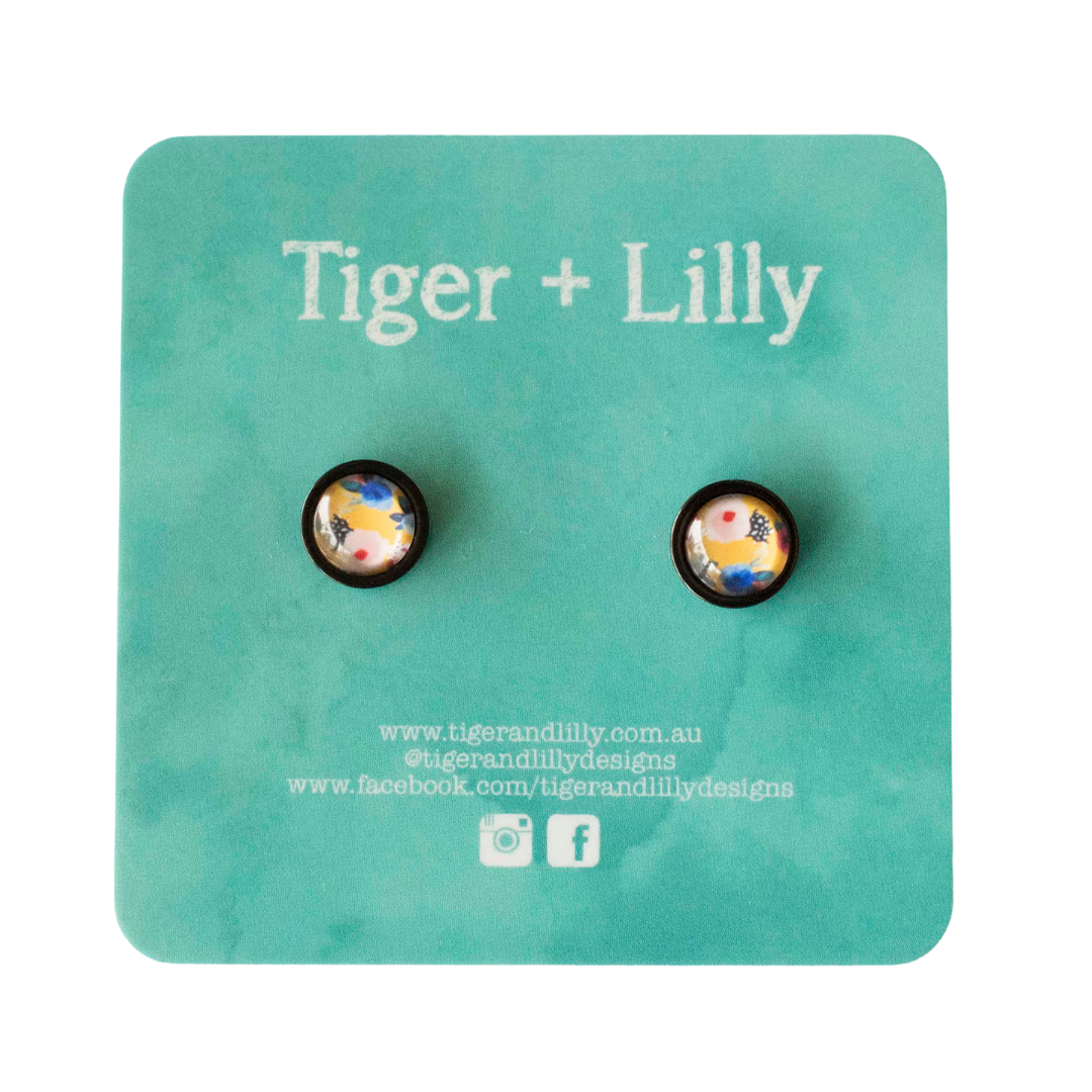 Tiger + Lilly - Stud Earrings - Earrings - Hypoallergenic Stainless Steel - Nickel Free - Lever Back Earrings - Dangle Earrings - Mini Earrings - Rose Gold Earrings - Pearl Earrings