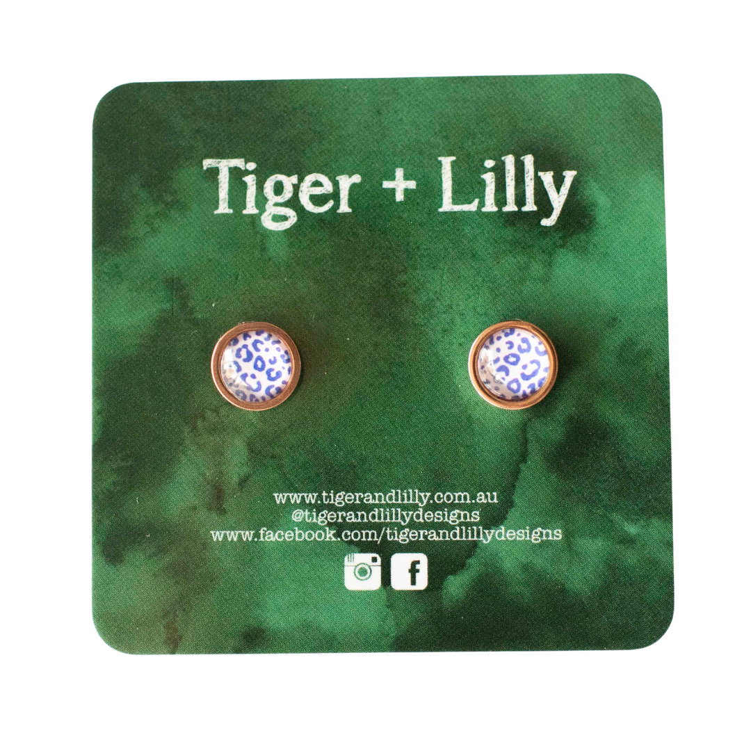 Tiger + Lilly - Stud Earrings - Earrings - Hypoallergenic Stainless Steel - Nickel Free - Lever Back Earrings - Dangle Earrings - Mini Earrings - Rose Gold Earrings - Pearl Earrings