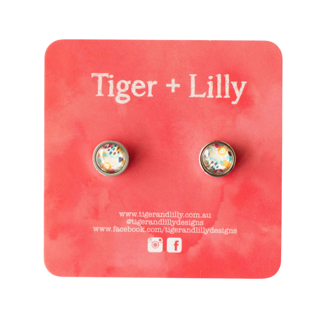 Tiger + Lilly - Stud Earrings - Earrings - Hypoallergenic Stainless Steel - Nickel Free - Lever Back Earrings - Dangle Earrings - Mini Earrings - Rose Gold Earrings - Pearl Earrings